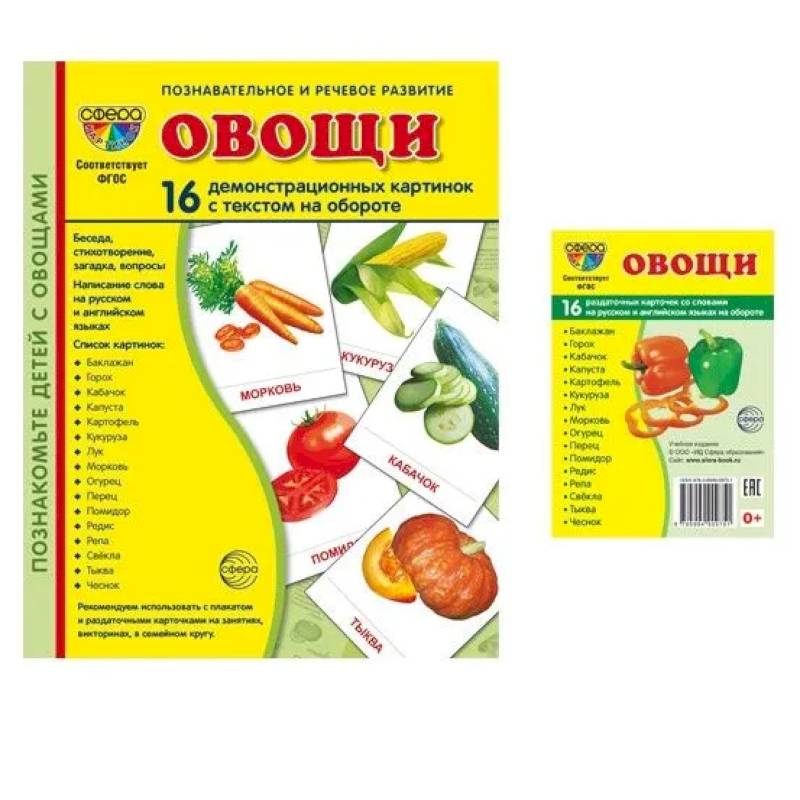 Овощи. Учебное издание. Демонстрационные картинки. Комплект из 2-х форматов: 173х220 и 63х87 Овощи. Учебное издание. Демонстрационные картинки. Комплект из 2-х форматов: 173х220 и 63х87