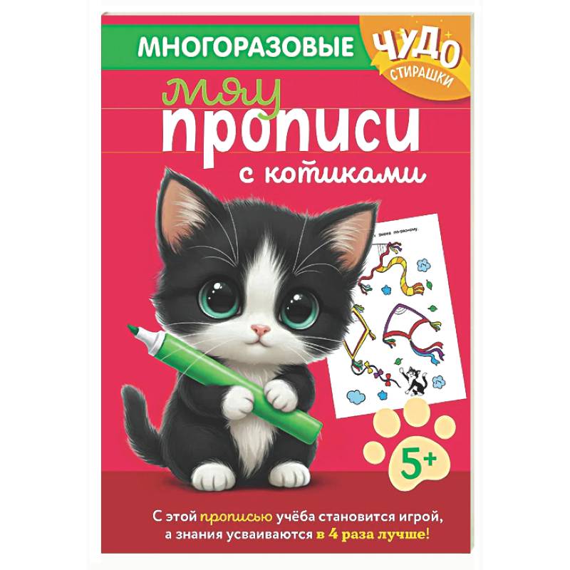 Многоразовые мяупрописи с котиками: для детей 5-6 лет