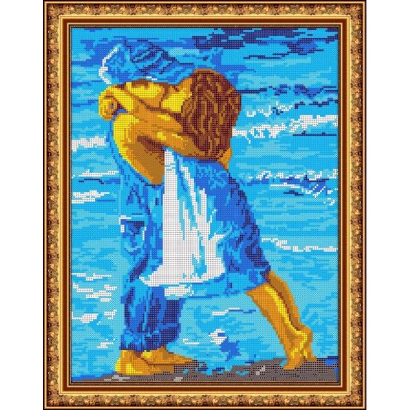 Набор для вышивания бисером №561П «Поцелуй» бисер Чехия 30x38см