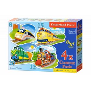 Puzzle-8х12х15х20 'Забавные паровозики' (В-043033)