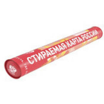 Стираемая карта (скретч-карта) 'Россия', 59х42 см (красная, стираемый слой - золото)