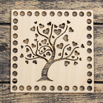 Заготовка для вязания 'Квадрат.Ажурный узор АК12' 15см фанера