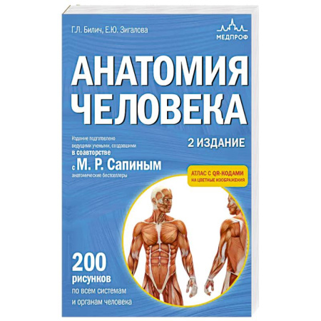Медицинские энциклопедии и справочники, книга Анатомия человека. 2 издание. Атлас с qr-кодами на цветные изображения купить по скидке