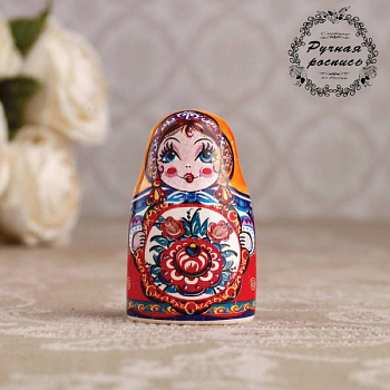 Сувенир напёрсток 'Матрёшка. Цветок', керамика