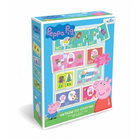 Книжки-мозаики, паззлы, книга Свинка Пеппа.Пазл-60. Читаем по слогам купить по скидке